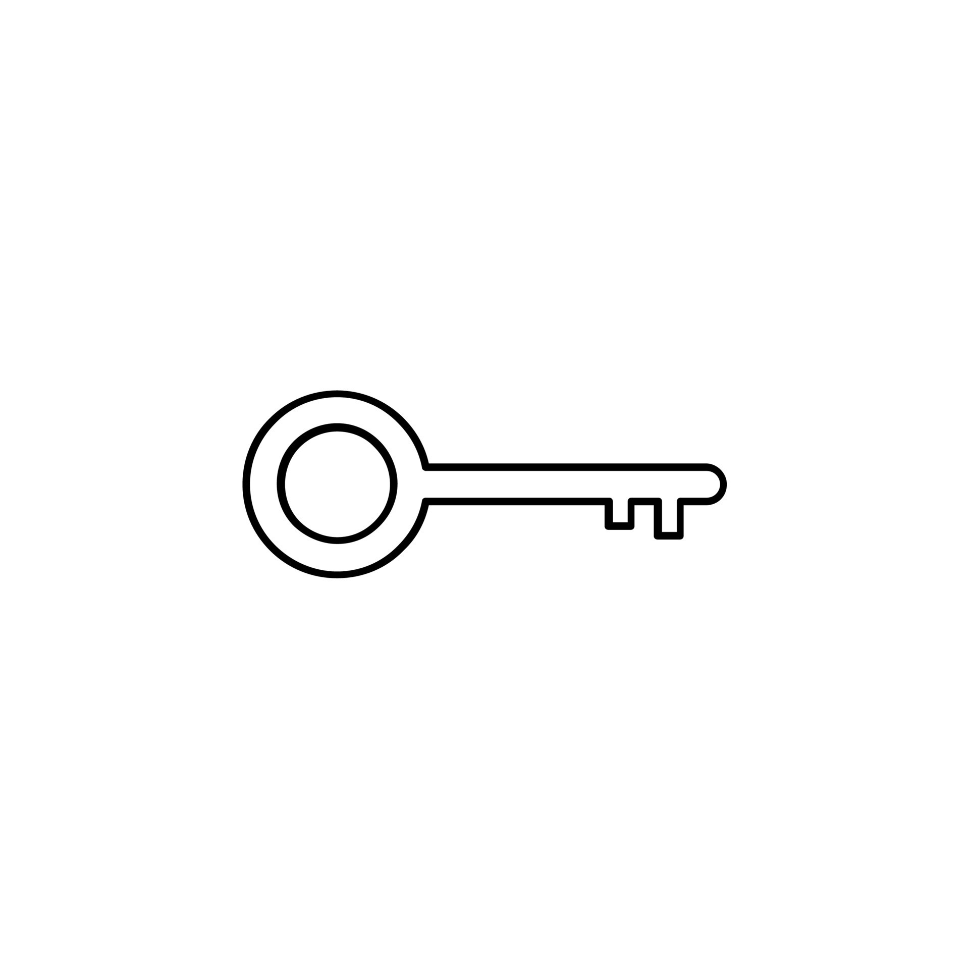 Key Line Icon Thin Line Design Vector Icon Stock Illustration