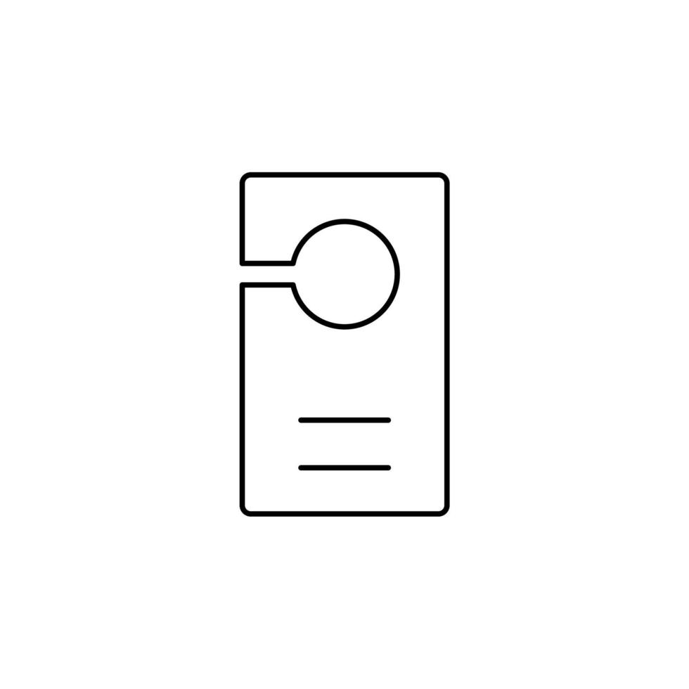 colgador de puerta, plantilla de logotipo de ilustración de vector de icono de línea delgada de hotel. adecuado para muchos propósitos.