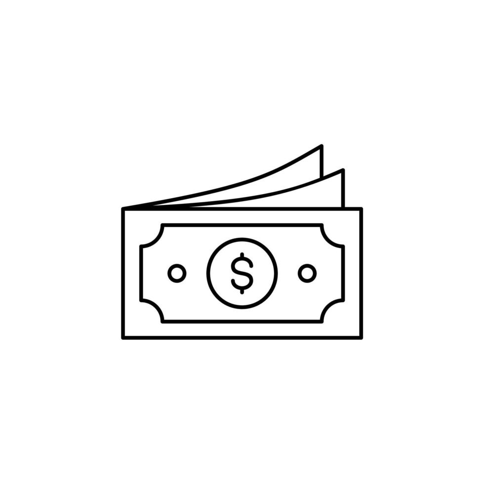 dinero, efectivo, riqueza, pago línea delgada icono vector ilustración logotipo plantilla. adecuado para muchos propósitos.