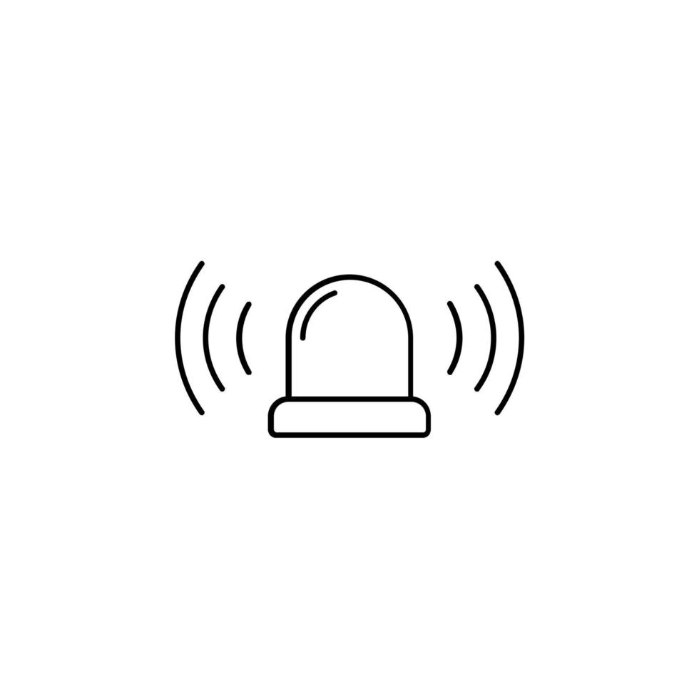 alarma, luz, sirena delgada línea icono vector ilustración logotipo plantilla. adecuado para muchos propósitos.