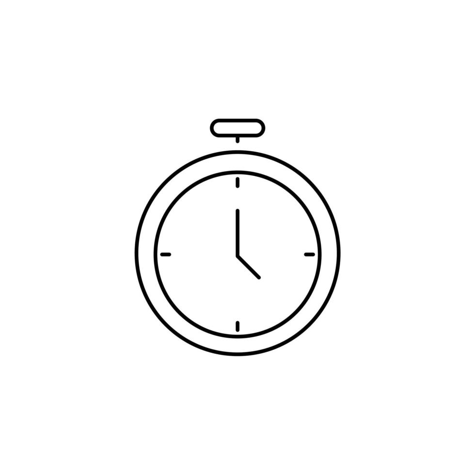 Clock, Timer, Time Thin Line Icon Vector Illustration Logo Template. Suitable For Many Purposes.