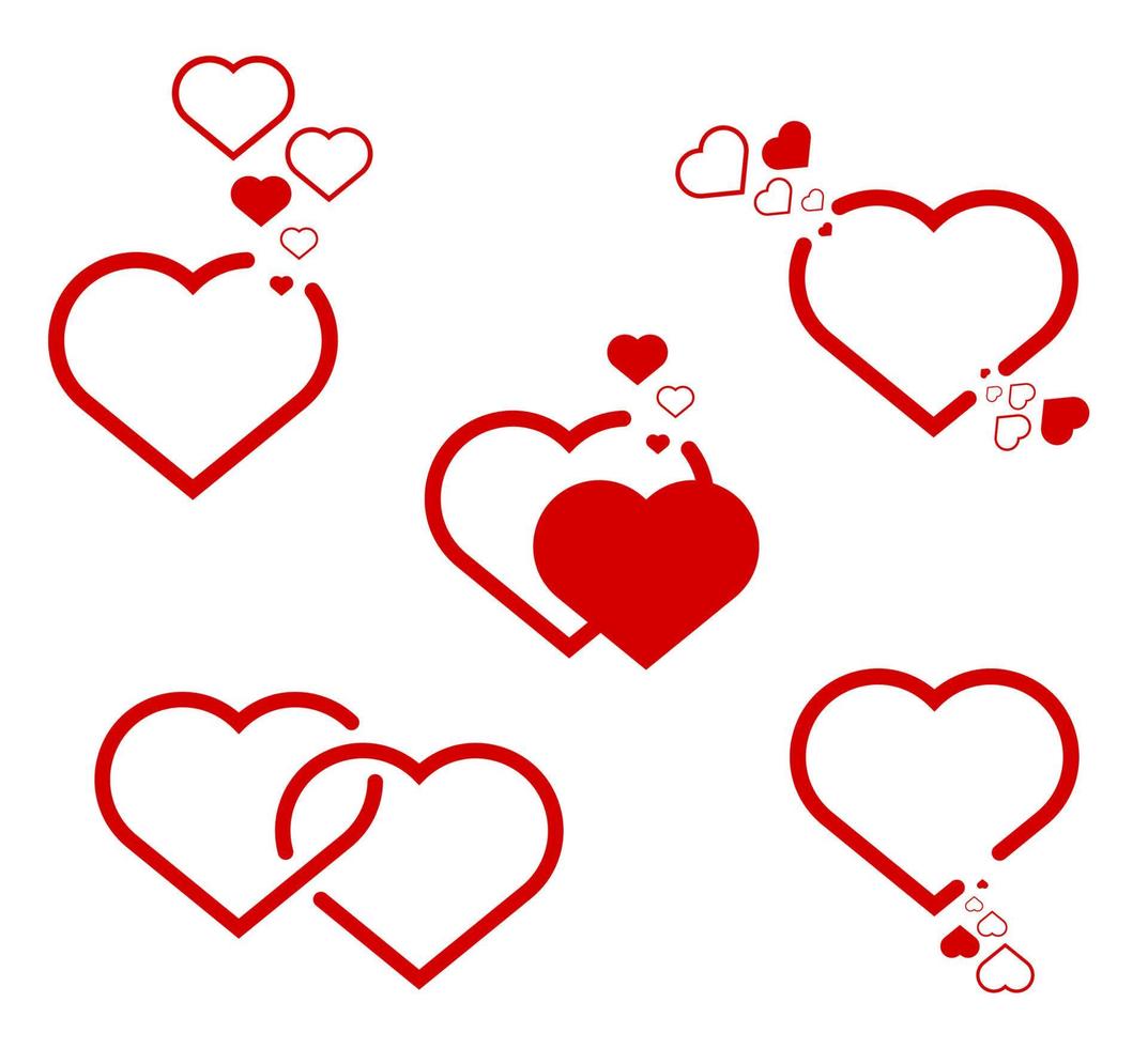 two heart sign, isolated mark on a transparent background vector