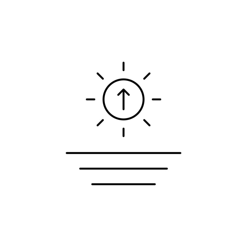 amanecer, puesta de sol, plantilla de logotipo de ilustración de vector de icono de línea delgada. adecuado para muchos propósitos.