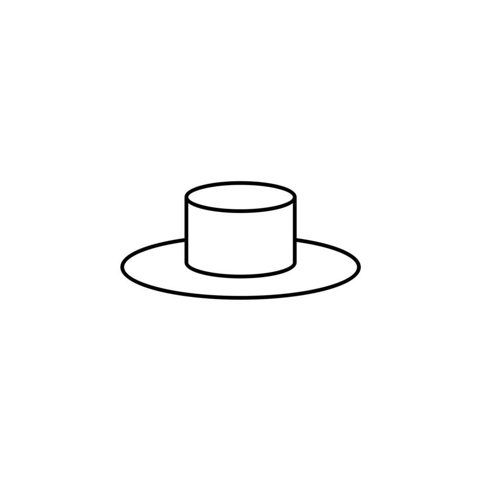 sombrero, accesorio, plantilla de logotipo de ilustración de vector de icono de línea delgada de moda. adecuado para muchos propósitos.