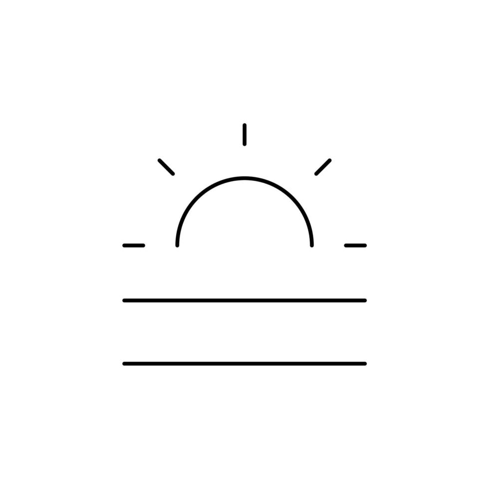 Sunrise, Sunset, Sun Thin Line Icon Vector Illustration Logo Template. Suitable For Many Purposes.