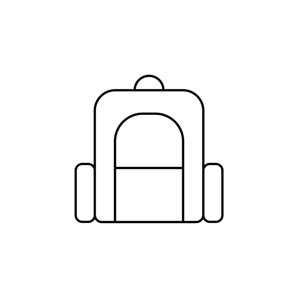 mochila, escuela, mochila, mochila delgada línea icono vector ilustración logotipo plantilla. adecuado para muchos propósitos.