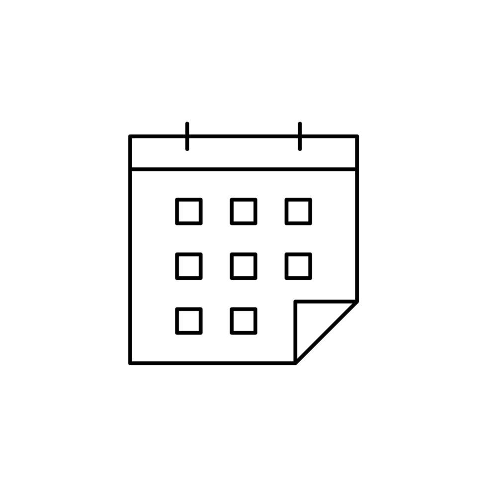 Calendar, Schedule, Date Thin Line Icon Vector Illustration Logo Template. Suitable For Many Purposes.