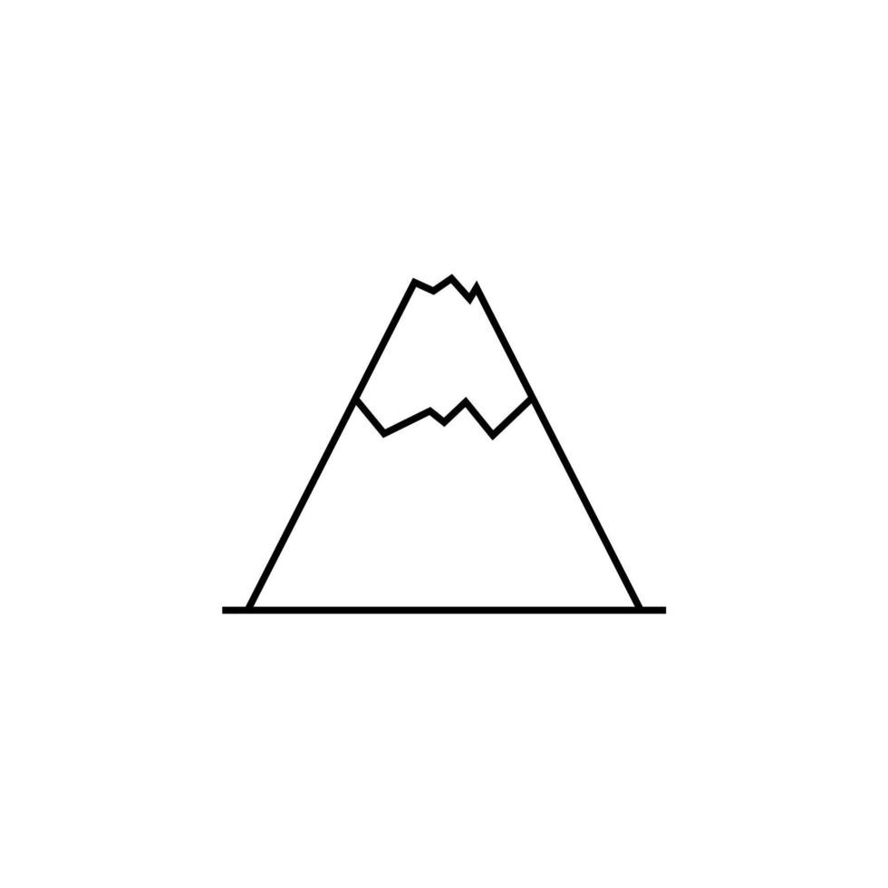Mountain, Hill, Mount, Peak Thin Line Icon Vector Illustration Logo Template. Suitable For Many Purposes.