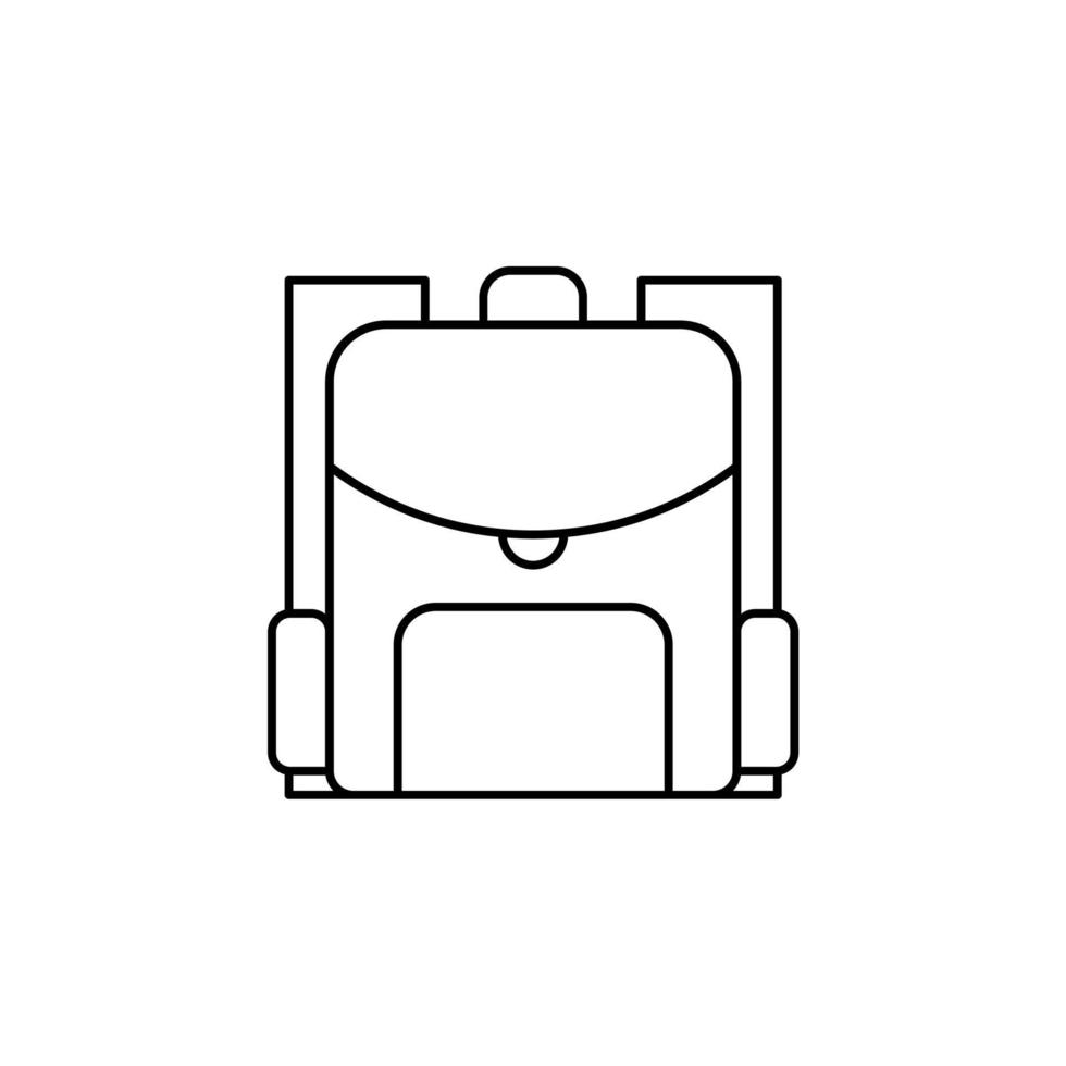 Backpack, School, Rucksack, Knapsack Thin Line Icon Vector Illustration Logo Template. Suitable For Many Purposes.