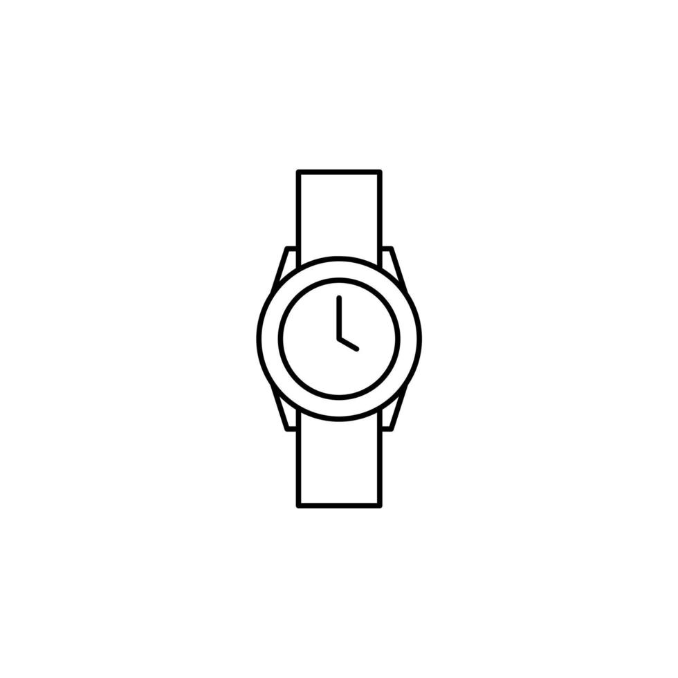 Watch, Wristwatch, Clock, Time Thin Line Icon Vector Illustration Logo Template. Suitable For Many Purposes.