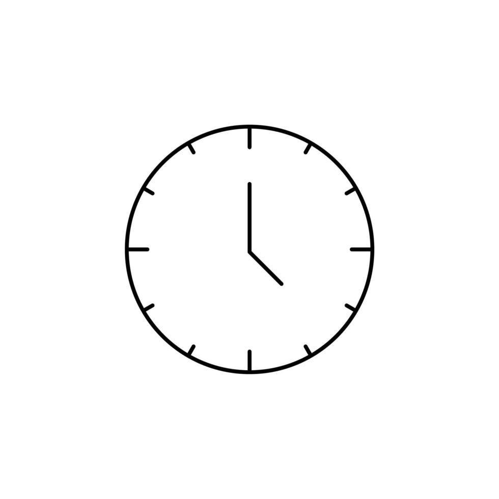 reloj, temporizador, plantilla de logotipo de ilustración de vector de icono de línea delgada de tiempo. adecuado para muchos propósitos.