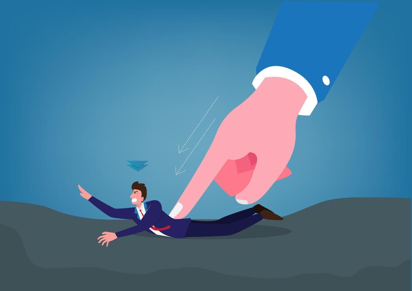 Businessman get pressed with heavy task and responsibility. Business concept vector illustration.