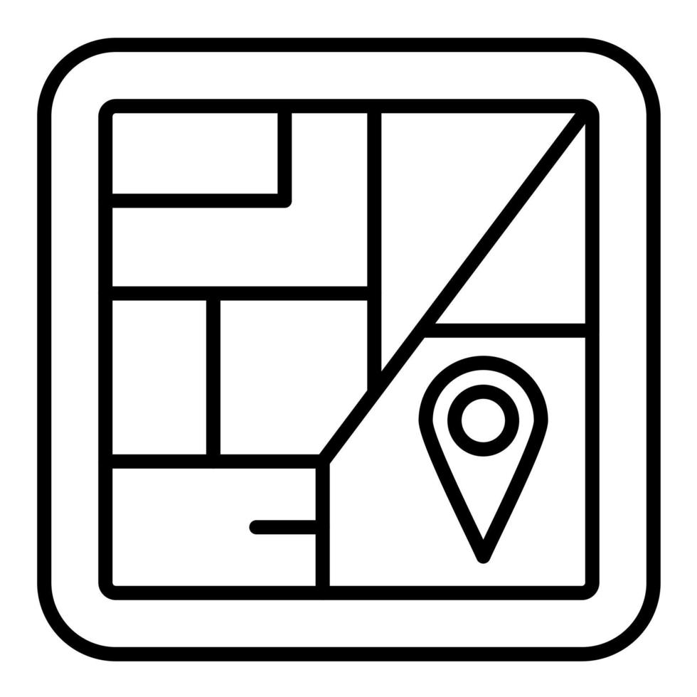 Route Map Line Icon vector