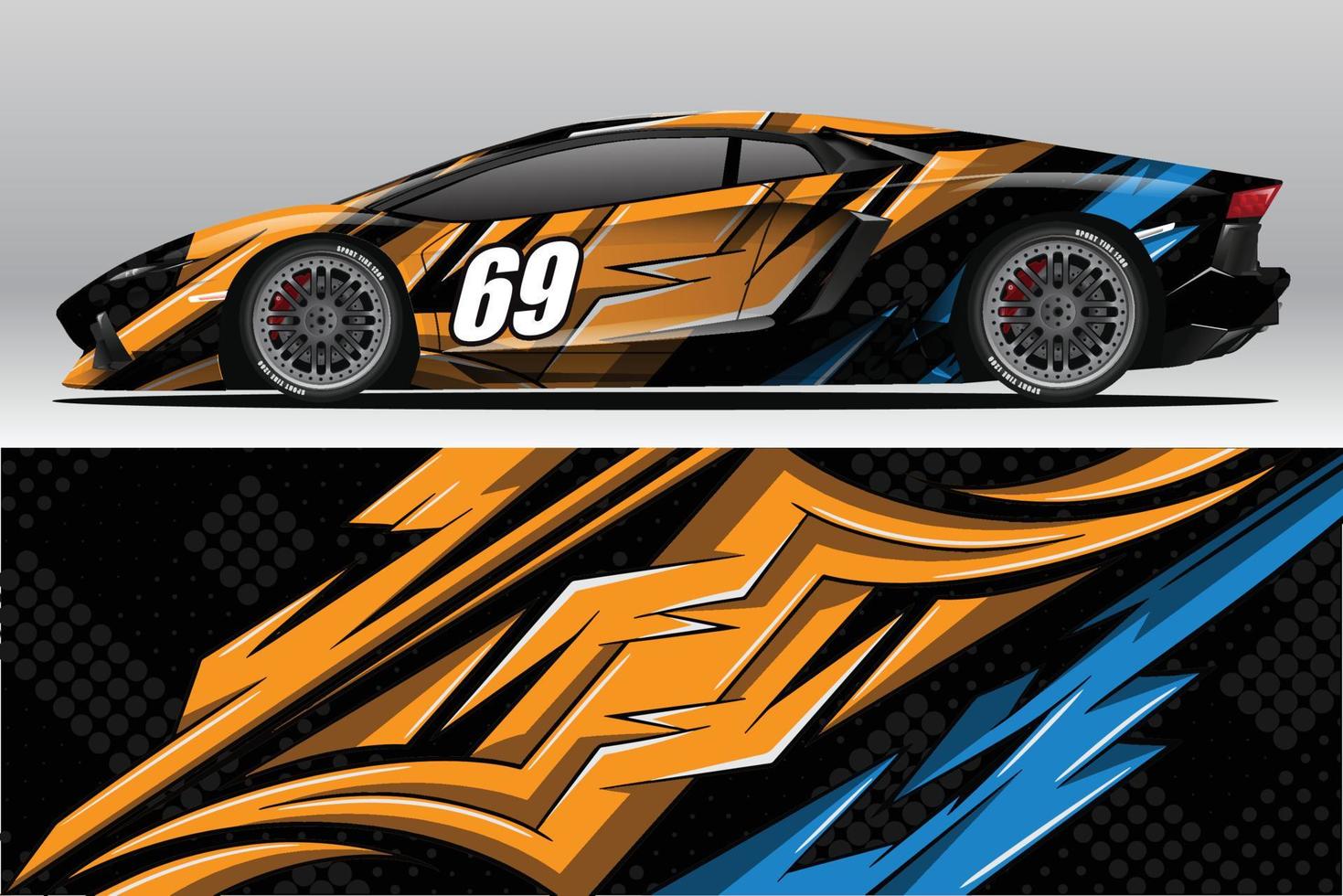 Car wrap decal designs for racing livery or daily car vinyl sticker vector