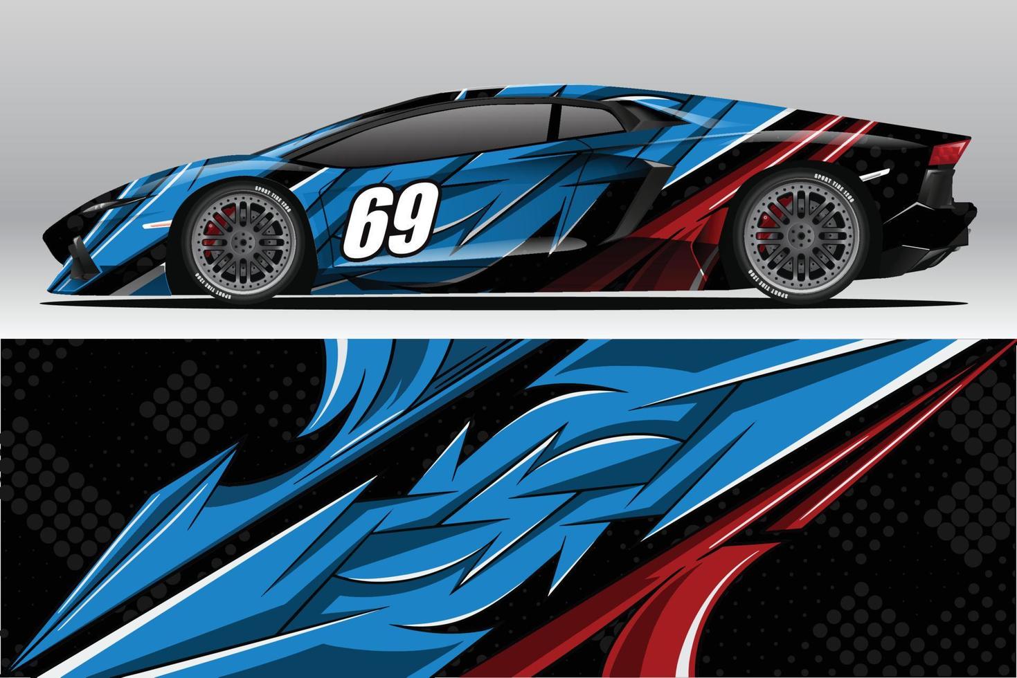 Car wrap decal designs for racing livery or daily car vinyl sticker vector
