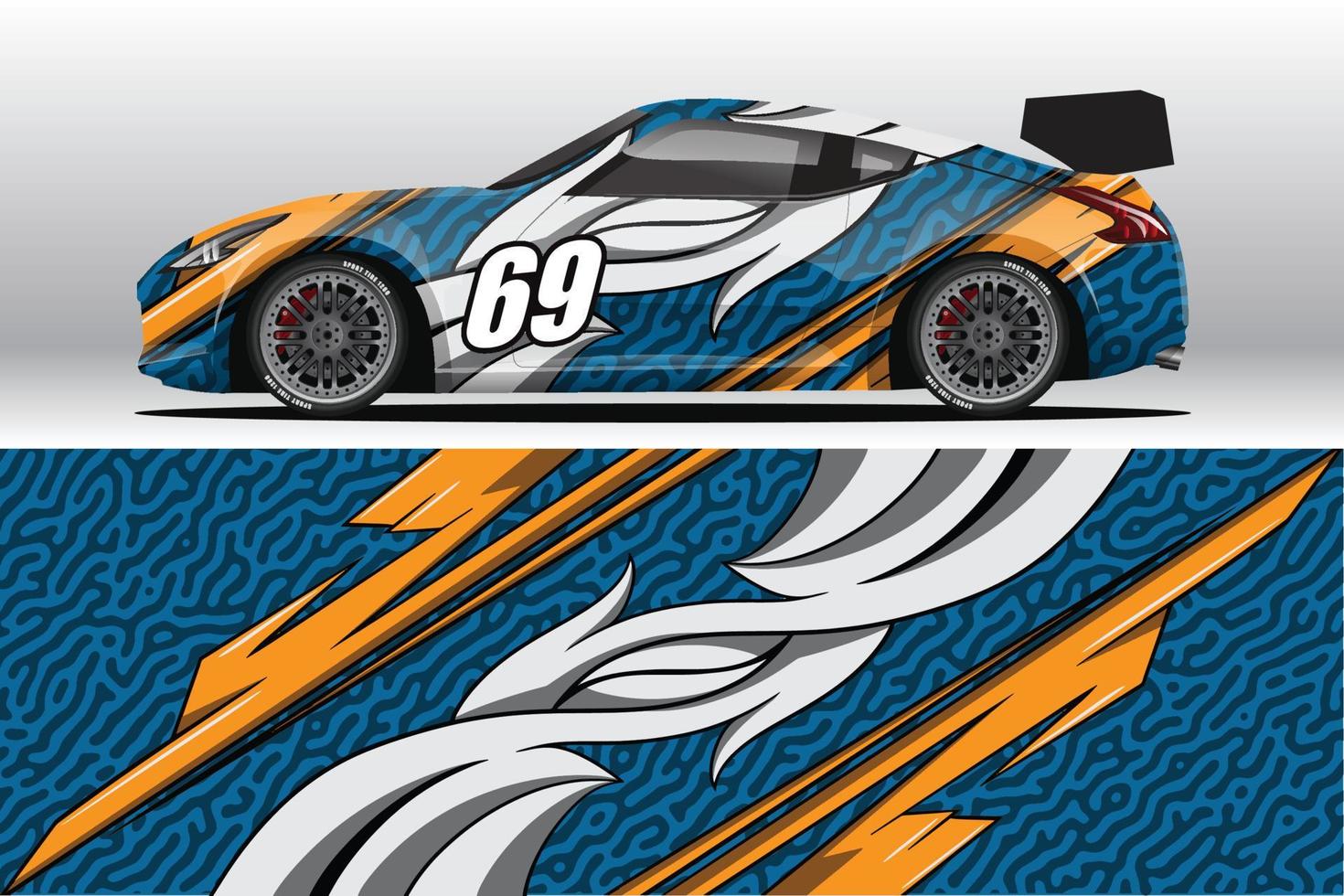 Abstract Race car wrap sticker design and sports background for daily use racing livery or car vinyl stickers vector