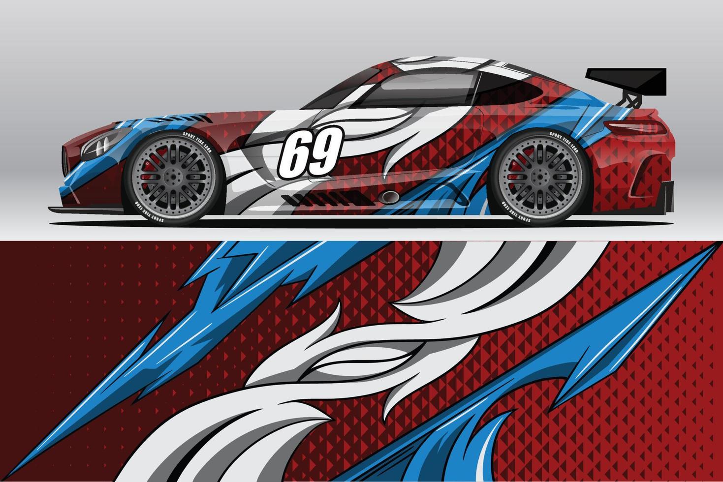 Abstract Race car wrap sticker design and sports background for daily use racing livery or car vinyl stickers vector