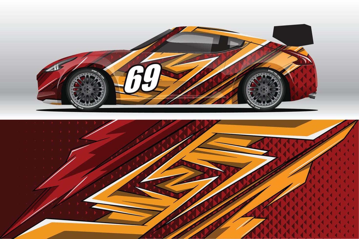 Abstract Race car wrap sticker design and sports background for daily use racing livery or car vinyl stickers vector