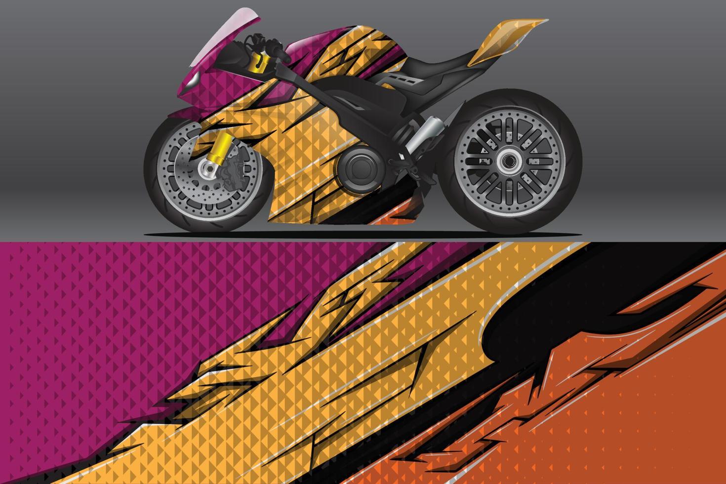 calcomanía de envoltura de motocicleta abstracta y diseño de calcomanía de vinilo vector