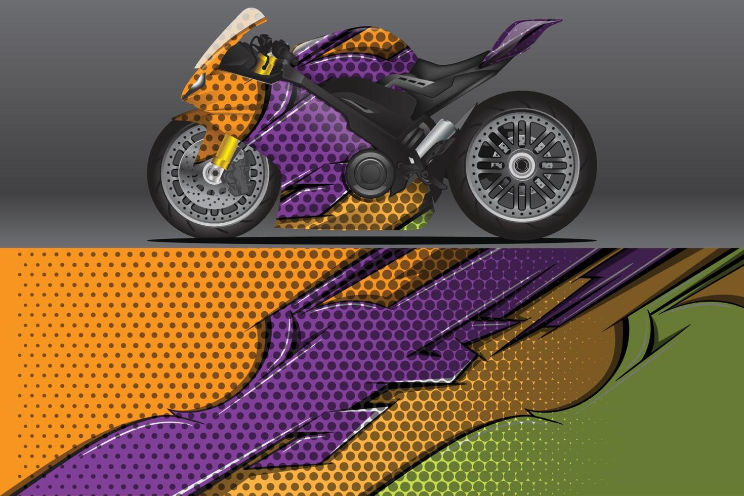 calcomanía de envoltura de motocicleta abstracta y diseño de calcomanía de vinilo vector