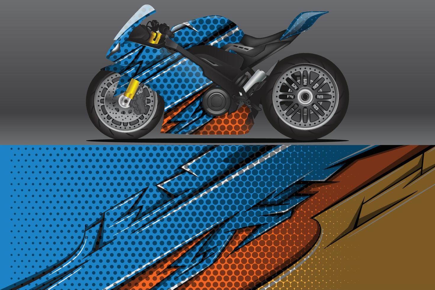 calcomanía de envoltura de motocicleta abstracta y diseño de calcomanía de vinilo vector