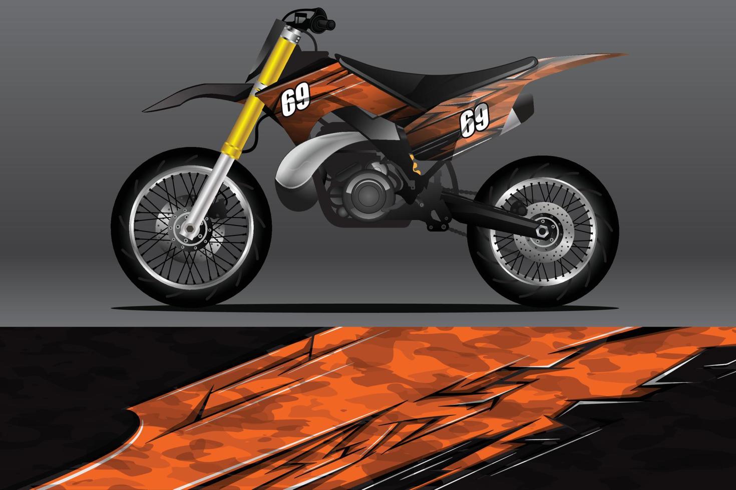 Abstract Motorcycle wrap decal and vinyl sticker design vector