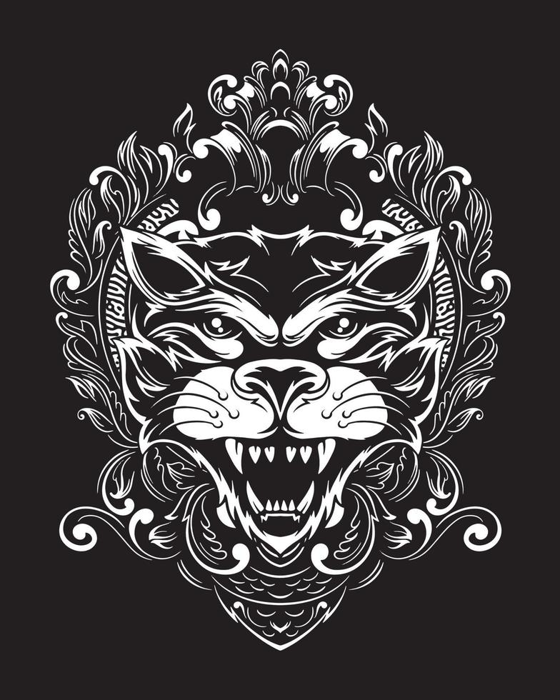cat artwork illustration and t shirt design Premium Vector