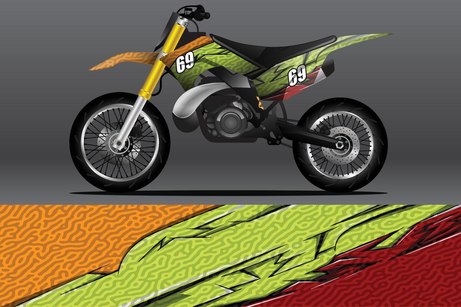 Abstract Motorcycle wrap decal and vinyl sticker design vector