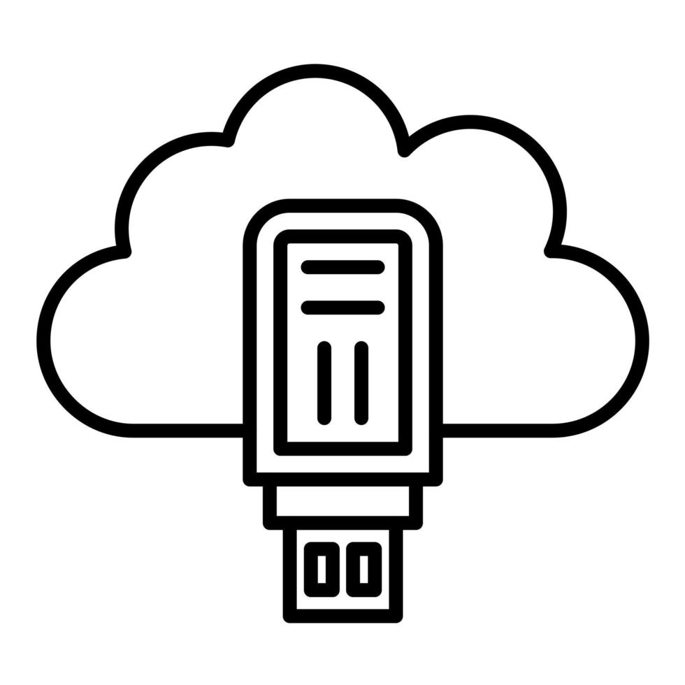 Cloud USB Line Icon vector