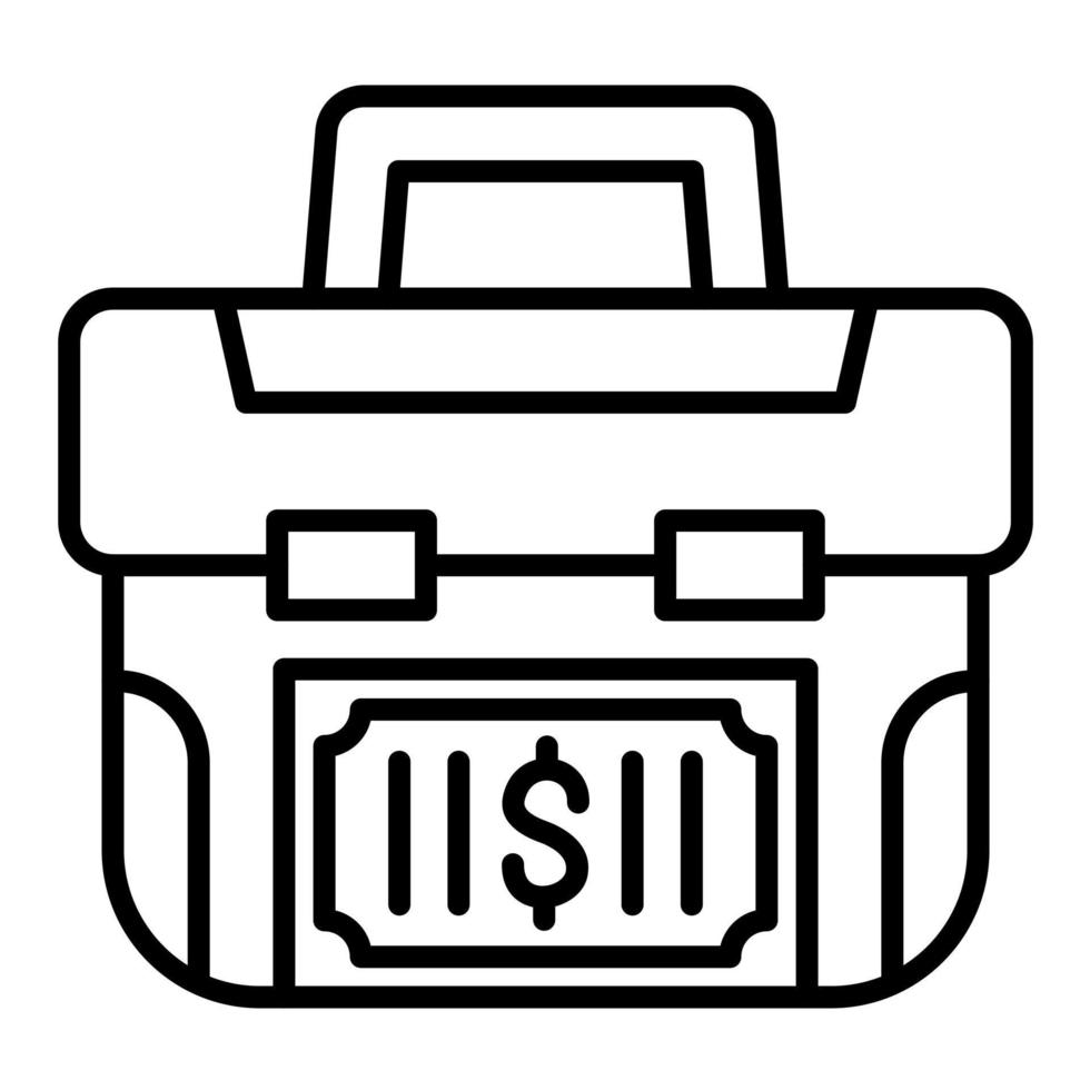 Money Suitcase Line Icon vector