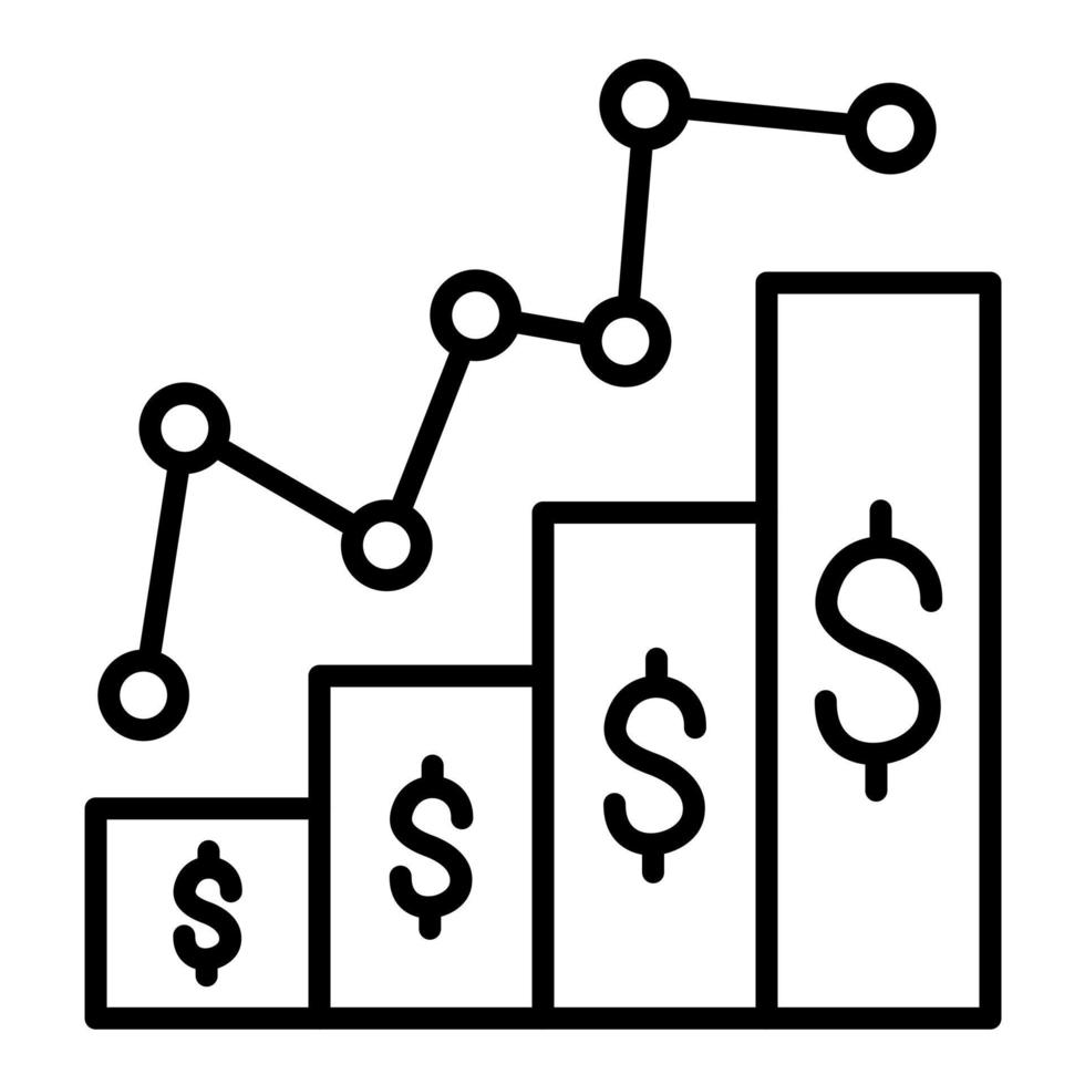 Growth Graph Line Icon vector