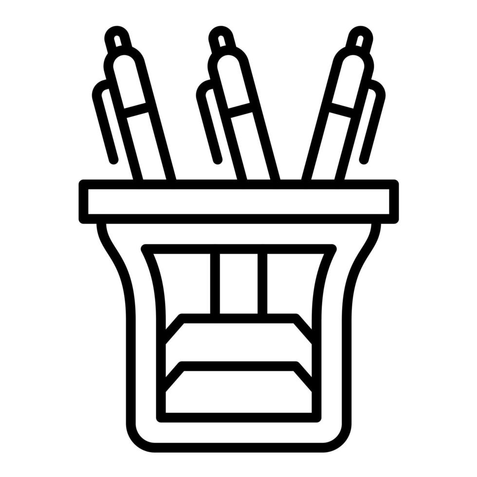 Pen Holder Line Icon vector