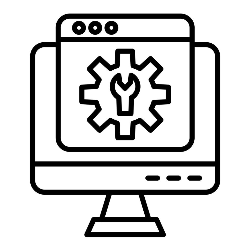 icono de línea de optimización web vector