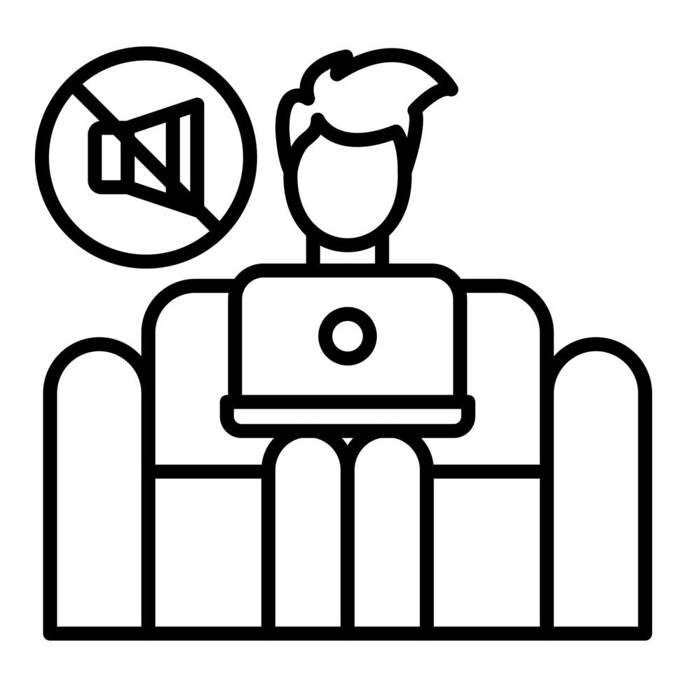 Work Distraction Line Icon vector