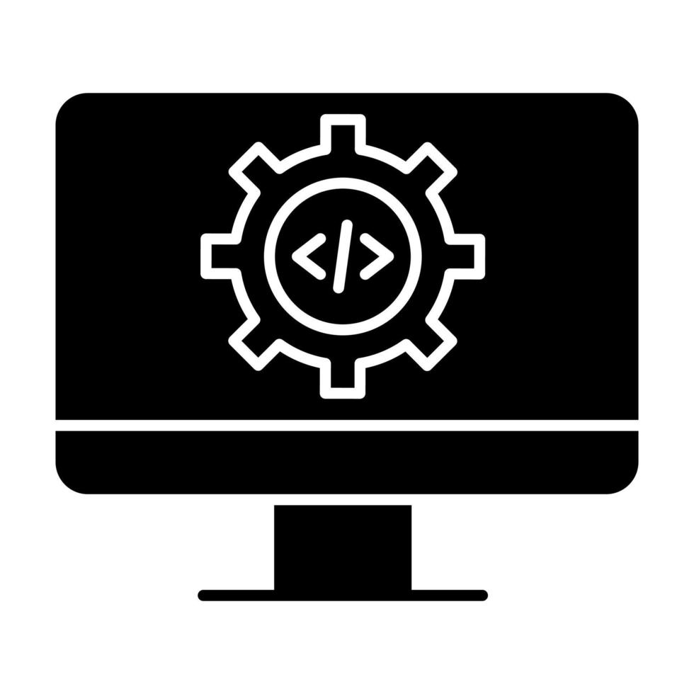 Code Settings Glyph Icon vector