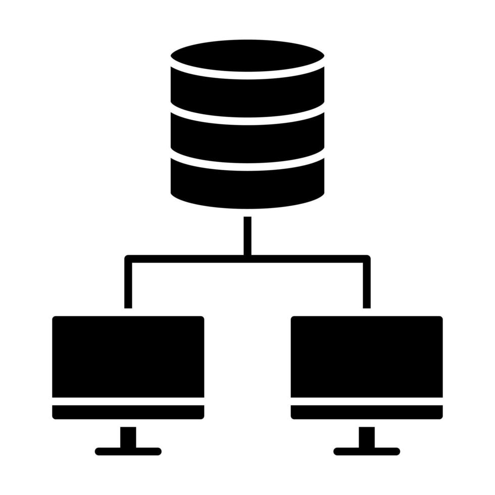 Database Network Glyph Icon vector