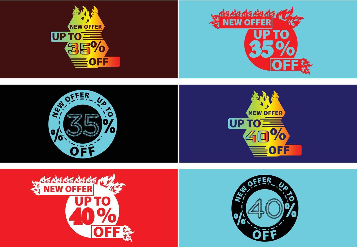 Up to 35, 40 percent off logo, sticker and icon design vector