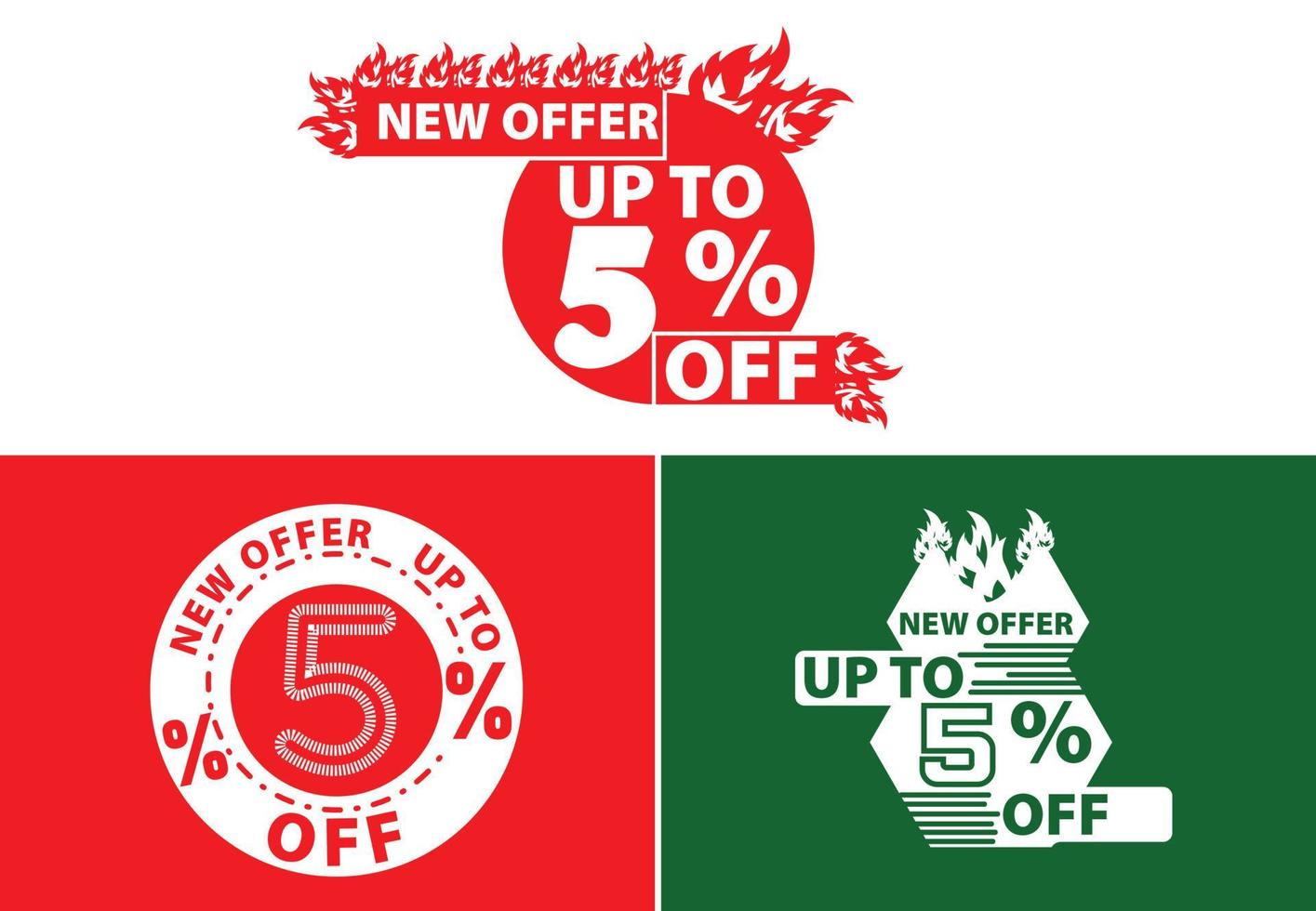 Up to 5 percent off logo, sticker and icon design vector