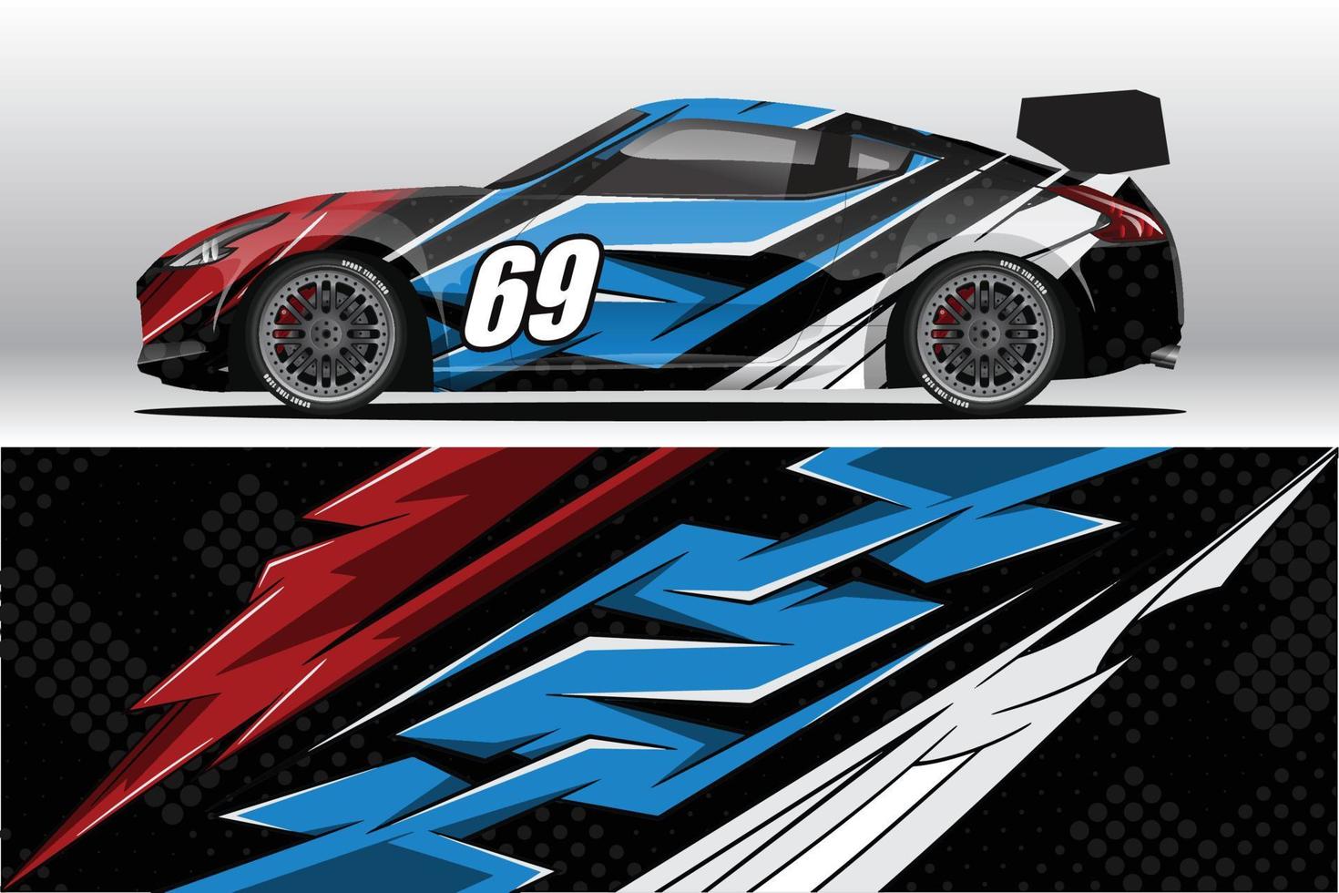 Car wrap decal designs for racing livery or daily car vinyl sticker vector