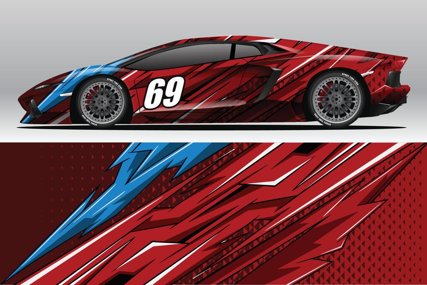 Car wrap decal designs for racing livery or daily car vinyl sticker vector