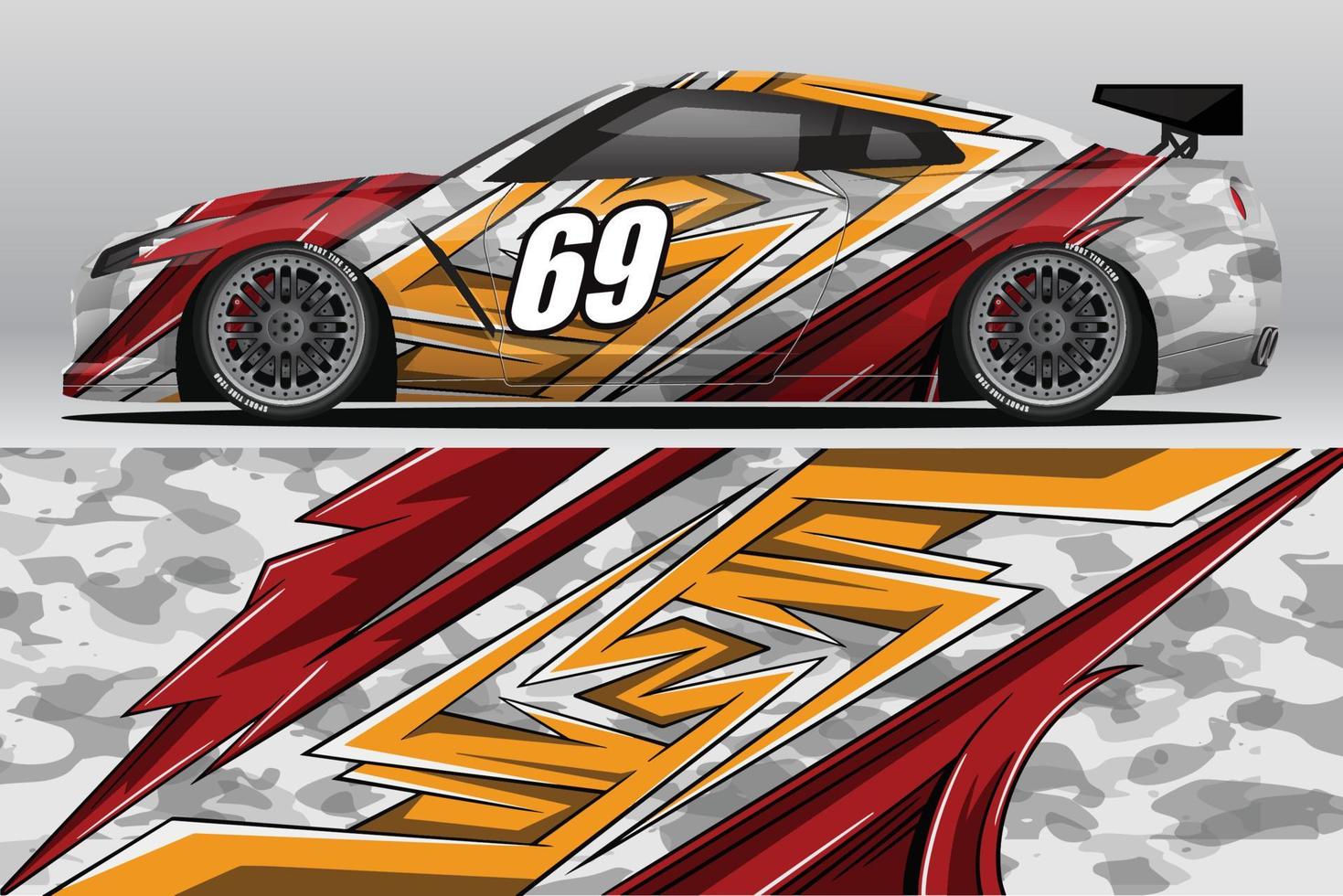 Abstract Race car wrap sticker design and sports background for daily use racing livery or car vinyl stickers vector