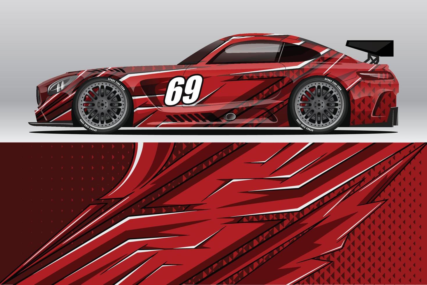 Abstract Race car wrap sticker design and sports background for daily use racing livery or car vinyl stickers vector