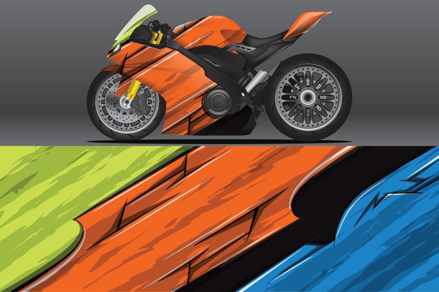 Abstract Motorcycle wrap decal and vinyl sticker design vector