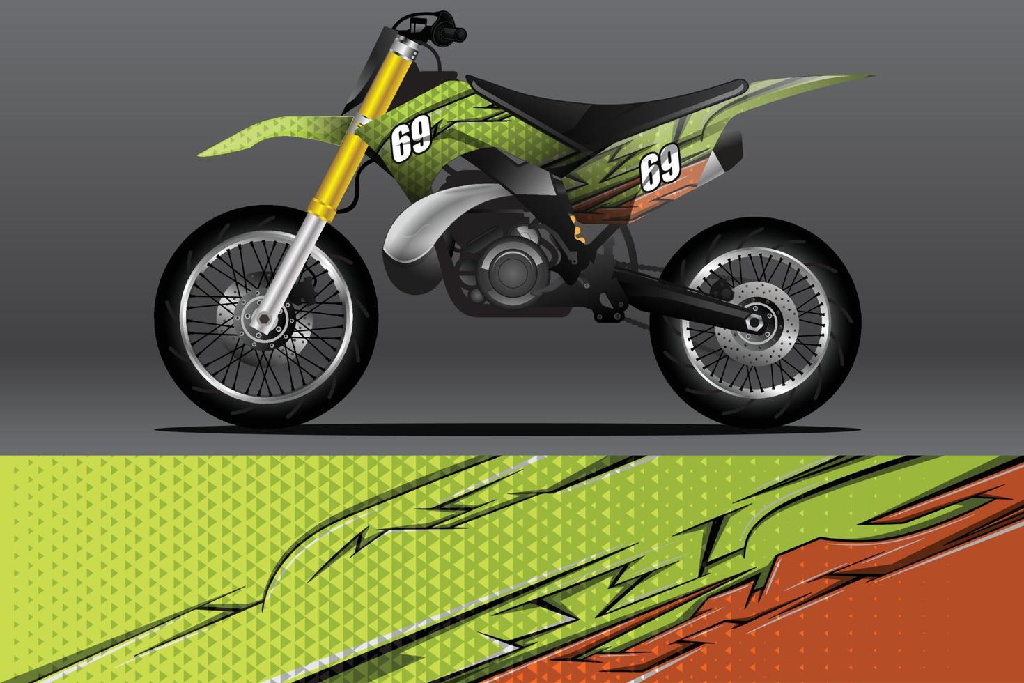 calcomanía de envoltura de motocicleta abstracta y diseño de calcomanía de vinilo vector