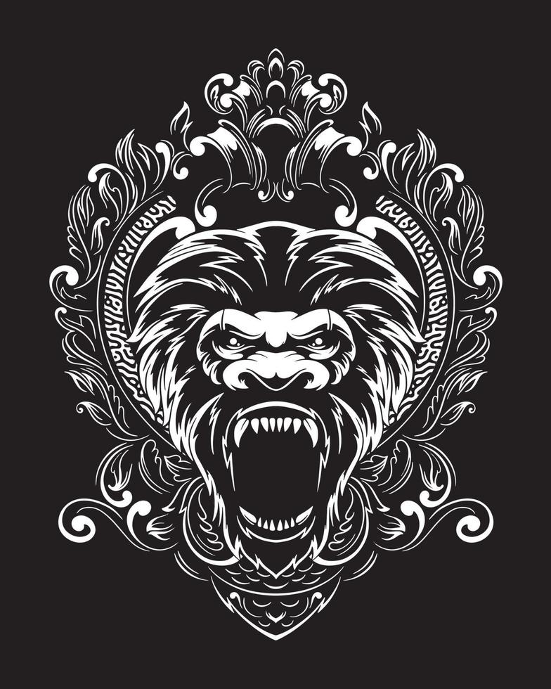 kong artwork illustration and t shirt design Premium Vector