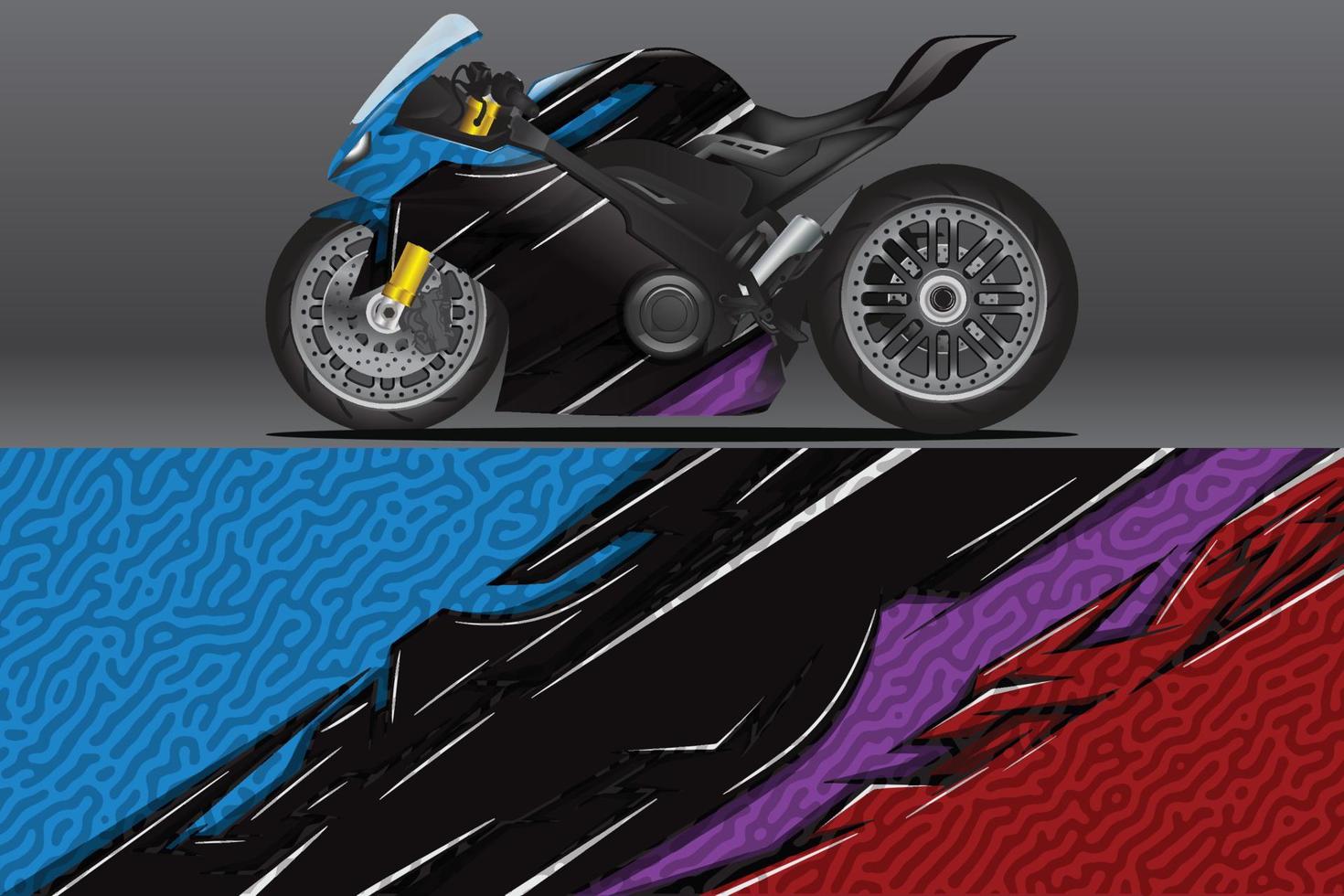 calcomanía de envoltura de motocicleta abstracta y diseño de calcomanía de vinilo vector