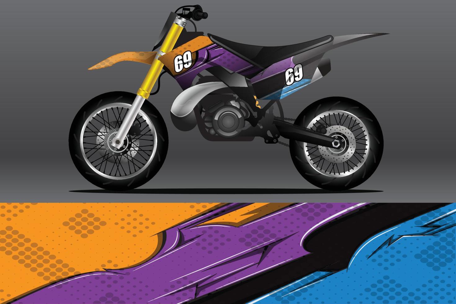 calcomanía de envoltura de motocicleta abstracta y diseño de calcomanía de vinilo vector