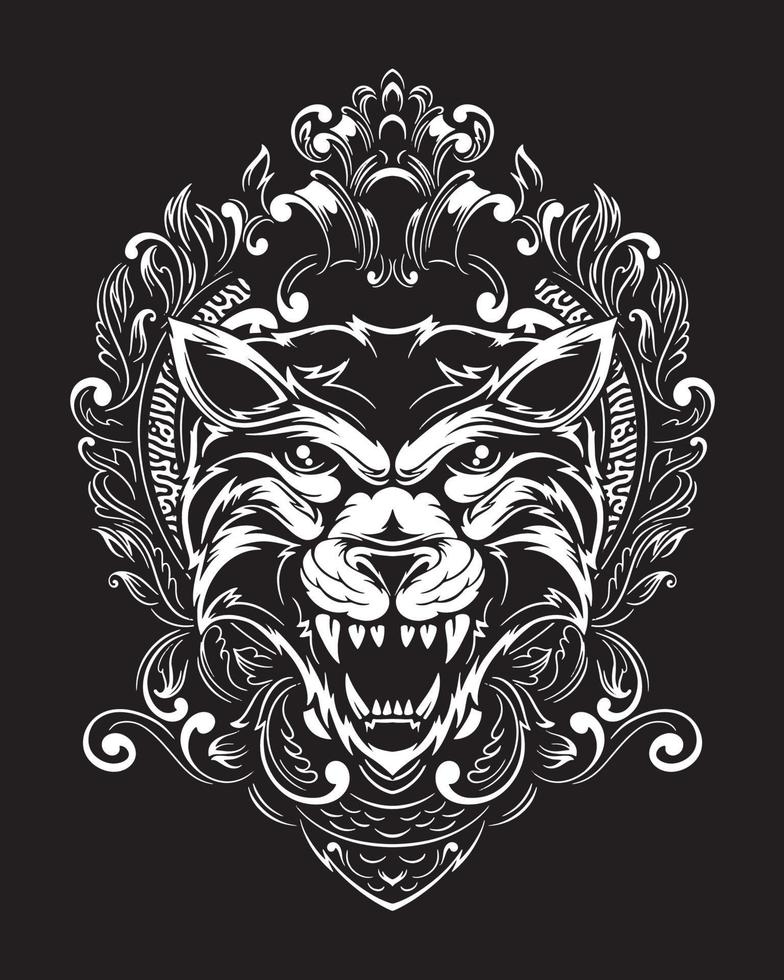 ilustración de ilustraciones de tigre y diseño de camiseta vector premium