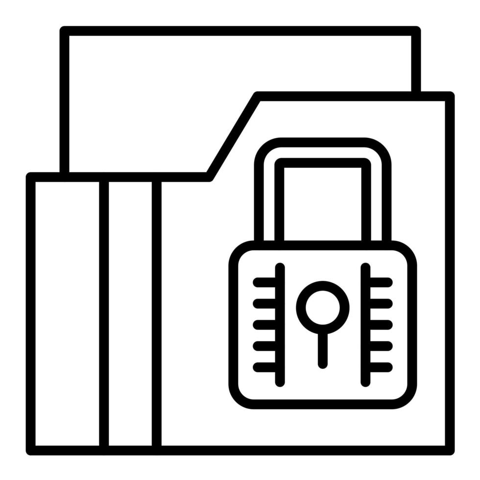 Secure Folder Line Icon vector