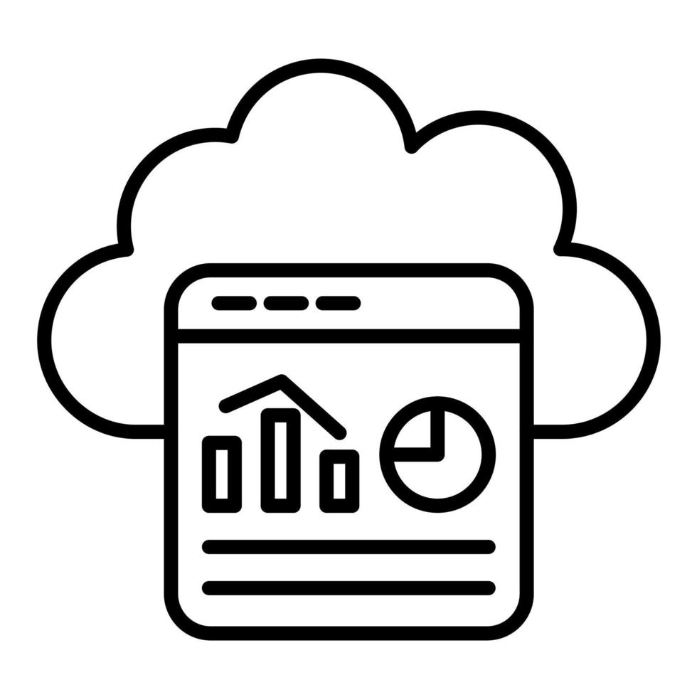 Cloud Stats Line Icon vector